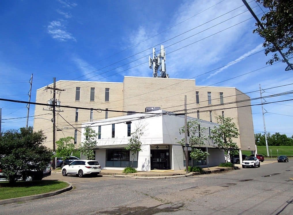 The corner building of the Tulane Loyola Credit Union in the Riverbend neighborhood of New Orleans